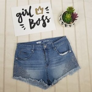 High waist raw hem blue jeans short size 12 -C9